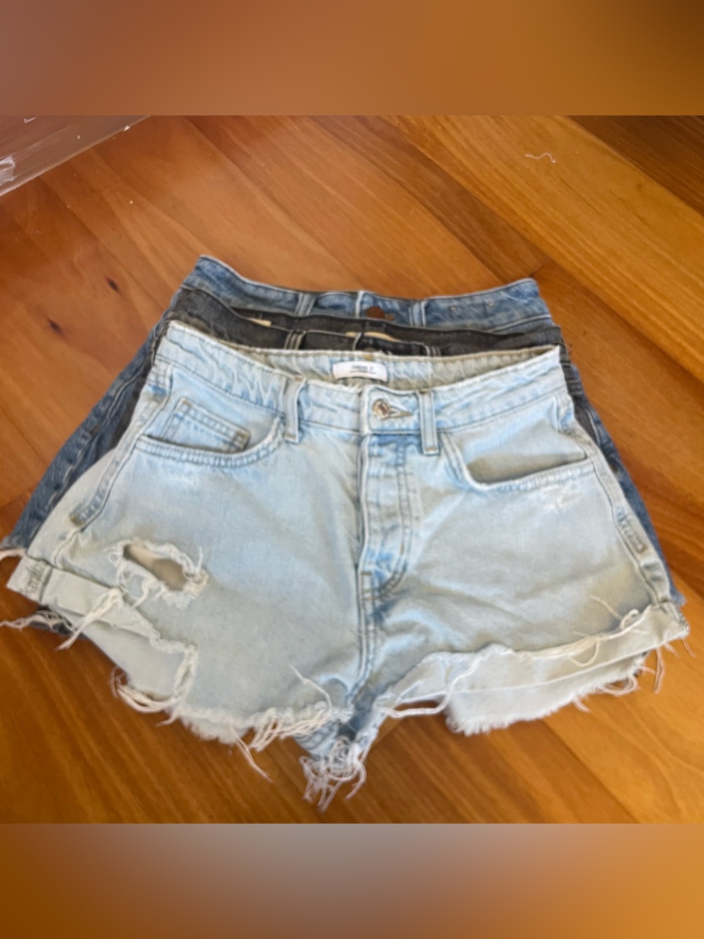 Denim shorts bundle - black, light wash, dark wash